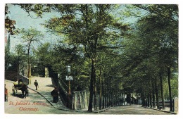 RB 1097 - Early Photo Postcard Horse & Cart St Julian's Avenue - Guernsey Channel Islands - Guernsey