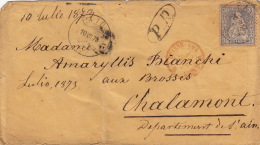 Lettre CaD FAIDO Pour La France >> Cachet D'entré Suisse AMB 1873 - Cartas & Documentos