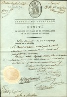 Cachet Orné MAISON D'ARRET DES CARMES (S N° 9604) Sur Document Imprimé De La Convention Nationale... - Lettres Civiles En Franchise
