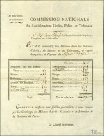 Document Imprimé ' COMMISSION NATIONALE Des Administrations Civiles, Police Et Tribunaux ' Daté Le 17... - Lettres Civiles En Franchise