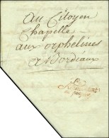 Le / Représentant / Du Peuple Rouge Sur Lettre En Franchise Avec Texte Daté De Bordeaux An 3,... - Autres & Non Classés