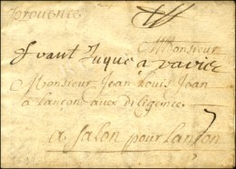 '' F Vaut Jusqu'à Paris '' Sur Lettre Avec Texte Daté De Vernon Pour Salon. 1693. - TB / SUP. - RR.  ... - ....-1700: Précurseurs