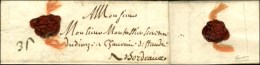 Lettre Avec Texte Daté De Paris Janvier 1643 Sur Lettre Pour Bordeaux Avec Soies Roses. - SUP. - R. - ....-1700: Précurseurs