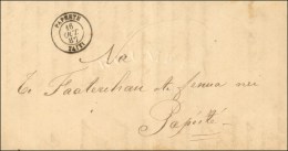 Lettre Avec Texte Daté De Tiarei Le 14 Oct. 1887 Adressée En Franchise à Papeete. Au Recto,... - Autres & Non Classés