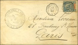 Càd Octo CORR. D.ARMEE / PAQ. FR. N° 7 / Indochine 15c. Sur Lettre Pour Paris. 1896. - SUP. - R. - Poste Maritime