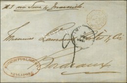 Càd SINGAPOUR Taxe Tampon 9 Sur Lettre Pour Bordeaux. 1866. - TB. - R. - Poste Maritime