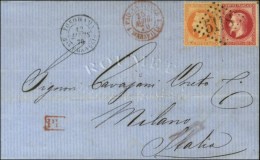 GC 5118 / N° 31 + 32 Càd YOKOHAMA / Bau FRANCAIS Sur Lettre Pour Milan. 1870. - SUP. - R. - Autres & Non Classés