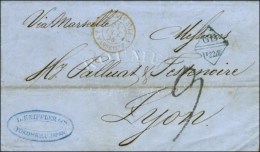 Lettre Avec Texte Daté De Yokohama Le 25 Août 1864 Pour Lyon, Au Recto Marque D'échange Bleue... - Autres & Non Classés