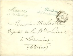 Càd VERSAILLES / ASSEMBLEE NATle Sur Lettre En Franchise Avec Griffes Bleues ' Président / De... - 1849-1876: Période Classique