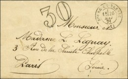 Càd T 17 BOURG-EN-BRESSE (1) 26 MAI 71 Taxe 30 DT Sur Lettre Pour Paris. Au Verso, Càd... - Guerre De 1870
