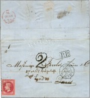 Lettre De Cuba Pour Paris Redirigée Vers Londres. Ancre / N° 32 Càd Octogonal HAVANE / PAQ. FR. B... - Guerre De 1870