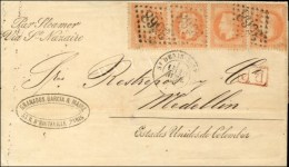 Lettre De Paris Acheminée Par Passeur Privé Et Remise Au Bureau De St Denis Sur Seine Pour Medellin... - Guerre De 1870