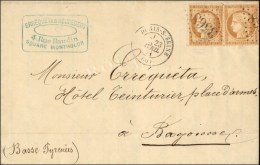 Lettre Avec Texte Datée De Paris Le 22 Avril 1871 Pour Bayonne, Acheminée Par Passeur Privé Et... - Guerre De 1870
