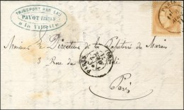 Càd PARIS (60) 6 AVRIL 71 / N° 28 Sur Lettre Avec Très Bel En-tête Des Bateaux à... - Guerre De 1870