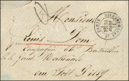 Càd PARIS / BT BEAUMARCHAIS 30 MARS 71 Sur Lettre Avec Texte Non Affranchie Taxée 3 Tampon Pour Le... - Guerre De 1870