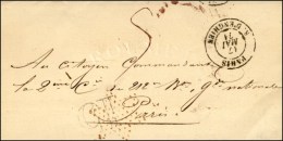Càd De Fortune PARIS / R. D'ENGHIEN (sans Levée) 17 MAI 71 + Taxe 15 DT Annulée Par... - Guerre De 1870