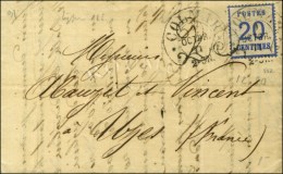 Càd Fer à Cheval COLMAR / Alsace N° 6 Taxe 25 DT Sur Lettre Pour Uzès. 1871. - TB. - Lettres & Documents