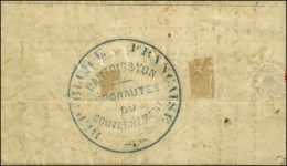 GC 532 / N° 28 + 29 Sur Lettre Avec Texte Partiel Pour Londres, Au Verso Très Rare Cachet Bleu Des... - Guerre De 1870