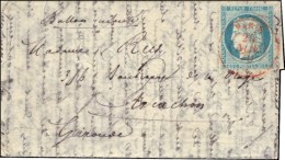 Càd Rouge PARIS (SC) 25 NOV. 70 / N° 37 Sur Lettre Avec Traces D'humidité Pour Arcachon (Gironde)... - Guerre De 1870