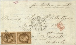 Etoile 18 / N° 30 (paire) Càd PARIS / R. D'AMSTERDAM 29 SEPT. 70 (6e Levée) Sur Lettre Par Ballon... - Guerre De 1870