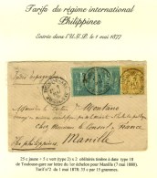 Càd TOULOUSE-GARE / Hte GARONNE 7 MAI 80 / N° 75 Paire + N° 92 Sur Lettre Adressée à... - 1876-1878 Sage (Type I)