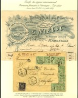 Cachet De Recette Auxiliaire MARSEILLE B / Bes DU RHÔNE / N° 89 + 102 (8) Sur Enveloppe... - 1876-1878 Sage (Type I)