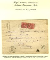 Càd PARIS 47 / BD HAUSSMANN 1897/ N° 98 Paire Sur Lettre Recommandée Au 3ème... - 1876-1878 Sage (Type I)