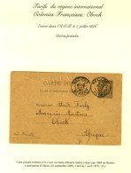 Càd BEZIERS / HERAULT 10 SEPT. 90 / Entier 10 C. Pour Obock. Au Verso Càd Octo De La Ligne K N°... - 1876-1878 Sage (Type I)