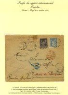 Càd PARIS 54 / R. DES BATIGNOLLES 29 MAI 99 / N° 89 + 90 Sur Lettre Pour Ste Marie De Bathurst (Gambie)... - 1876-1878 Sage (Type I)