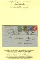 Càd BORDEAUX / LES SALINIERES 15 JANV. 77 / N° 57 + 65 + 77 + 78 Sur Lettre Pour Santa Anna (San... - 1876-1878 Sage (Type I)