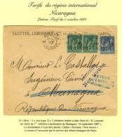 Càd PARIS 64 / R. LOURMEL / N° 75 (2) + N° 90 Sur Lettre Pour Managua... - 1876-1878 Sage (Type I)