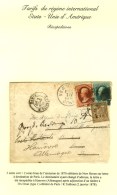 2 Cents Brun + 3 Cents Vert Oblitérés De NEW HAVEN Sur Lettre à Destination De Paris. Le... - 1876-1878 Sage (Type I)