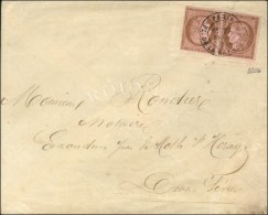 Càd PARIS / PL. DE LA MADELEINE / N° 58 Paire Tête-bêche Sur Lettre Pour La Motte St Heray.... - 1871-1875 Cérès