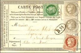 Càd T 17 PORTRIEUX (21) / N° 41 (paire) + 51 + 53 Cachet BM Sur C.P. Combinaison Exceptionnelle. 1876. -... - 1870 Emission De Bordeaux