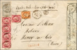 Càd PARIS / RUE ALIGRE / N° 33 + 38 (léger Pli) + 57 (5) Sur Lettre Chargée, Descriptif Au... - 1863-1870 Napoleone III Con Gli Allori