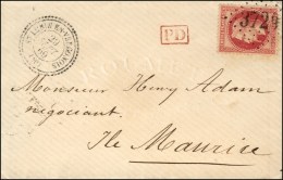 GC 3729 / N° 32 Càd T 22 ST LUBIN EN VERGONOIS (40) Sur Lettre Pour L'Ile Maurice. 1869. Belle... - 1863-1870 Napoléon III Lauré