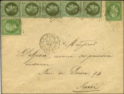 Etoile 20 / N° 20 (2) + 25 (5) Càd PARIS / R. ST DOMque ST GN 58 21 OCT. 71 Sur Lettre Pour Paris. - TB... - 1863-1870 Napoléon III Lauré