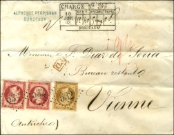 GC 532 / N° 21 + 24 (2) Sur Lettre Chargée Pour Vienne. Au Recto, Descriptif De Chargement De Bordeaux... - 1862 Napoléon III