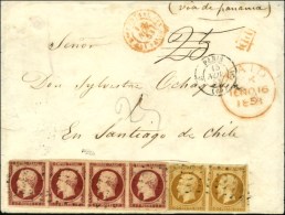 Rouleau De Points / N° 9 Paire + 18 Bande De 4 (léger Pli Horizontal Dans La Marge Sup) Càd PARIS... - 1853-1860 Napoléon III