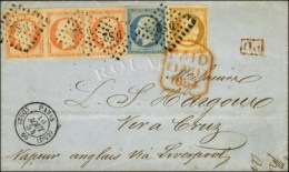 Losange DS2 / N° 13 + 14 + 16 Bande De 3 Càd (DS2) PARIS (DS2) 60 10 AOUT 54 Sur Lettre Au Tarif Des... - 1853-1860 Napoléon III