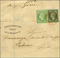Càd Rouge Imprimé PP / N° 11 + 12 (filet à Peine Effleuré Angle Inf. Gauche) Sur... - 1853-1860 Napoléon III