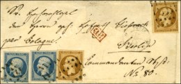 Rouleau De Gros Points / N° 9 (2) (1 Ex Def) + 10 (2) PARIS (60) 16 SEPT. 53 Sur Lettre Incomplète Pour... - 1852 Louis-Napoléon