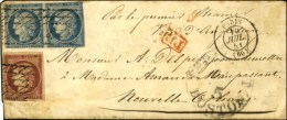 Grille Sans Fin / N° 4 Paire (def) + 6 (belles Marges) Càd PARIS (60) Sur Lettre Adressée... - 1849-1850 Cérès
