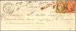 PC 1464 / N° 5 + 1 Càd T 15 GUERANDE (42) Sur Lettre Chargée. 1852. - TB. - RR. - 1849-1850 Ceres