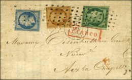 Rouleau De Points / N° 2 + 13 + 14 (les 3 Ex. Pd) Càd PARIS (60) Sur Lettre Au Tarif à 45c Pour... - 1849-1850 Ceres