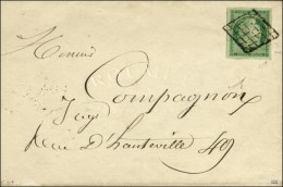 Grille / N° 2 Superbes Marges Sur Lettre Avec Texte De Paris Pour Paris. 1851. - SUP. - R. - 1849-1850 Cérès
