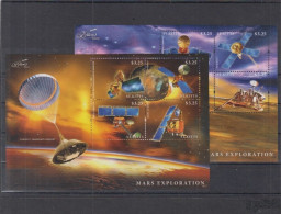 KITTS 2 SHEETS SPACE MARS EXPLORATION SATELLITES ESPACE - Other & Unclassified