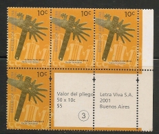 ARGENTINA - 2000-2008 CULTURAS De La ARGENTINA  - Hacha Ceremonial Complemento Con 3 Lineas - ** MINT NH - Unused Stamps