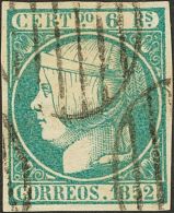 ISABEL II Isabel II. 1 De Enero De 1852 º 6 Reales Azul. Enormes Márgenes Y Color Excepcional. PIEZA DE LUJO - Altri & Non Classificati