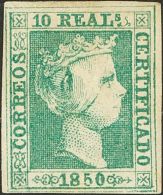 ISABEL II Isabel II. 1 De Enero De 1850 * 10 Reales Verde. MAGNIFICO. Cert. GRAUS.(Edifil 2016: 6300€) - Altri & Non Classificati